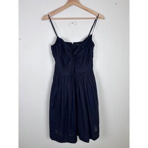 Banana Republic Navy Blue Mini Dress Sleeveless Pockets Size 4 Cotton Classic‎